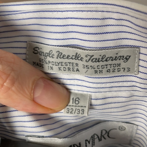 VINTAGE Bryan Marc Blue Button Up Shirt - Picture 4 of 6